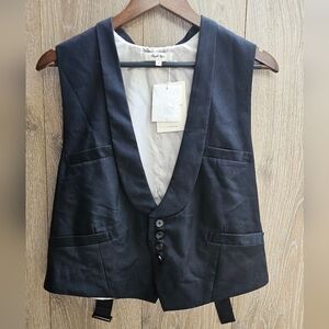 Simple Retro NWT Black Blazer Vest Business Professional